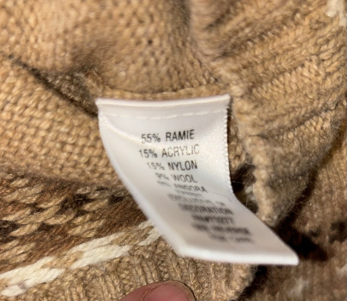 Fair Isle Cardigan sweater Croft & Barrow Tan White Zip sz M Fair Isle Cardigan sweater Croft & Barrow Tan White Zip sz M