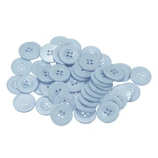 50pcs Resin Sewing Buttons 1" Round Flat 4-Hole Craft Buttons, Grey