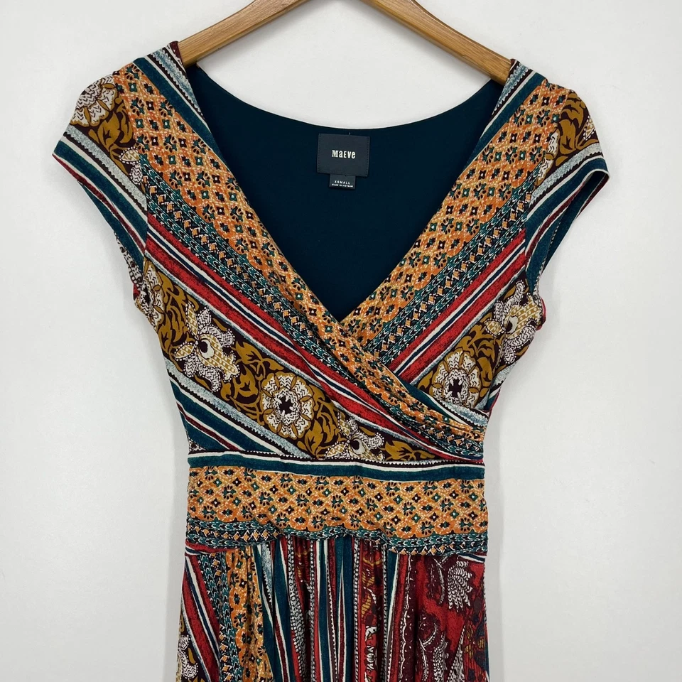 Maeve Anthropologie Tamera Wrap Dress Women's Size XS Multicolor Floral Boho - Image 2 of 4