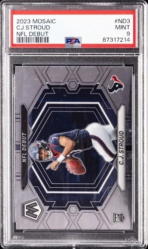 2023 PANINI MOSAIC NFL DEBUT #ND3 CJ STROUD ROOKIE RC PSA 9