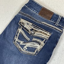 Maruices Premium Women's Jeans Size 11/12 Heavy Stich Stretch Flap Pockets