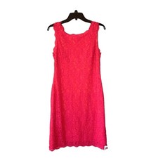 Adrianna Papell Floral Lace V-Neck Night Out Feminine Pink Dress Size 10