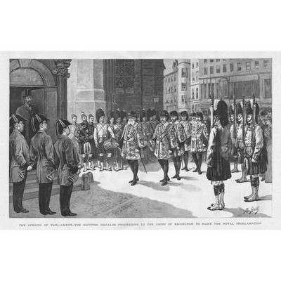 EDINBURGH Eröffnung des Parlaments Scottish Heralds - Antiker Druck 1888