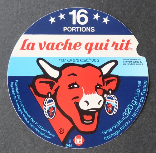 Käseetikett VACHE QUI RIT 945 320gr 16p Rabier VQR 318