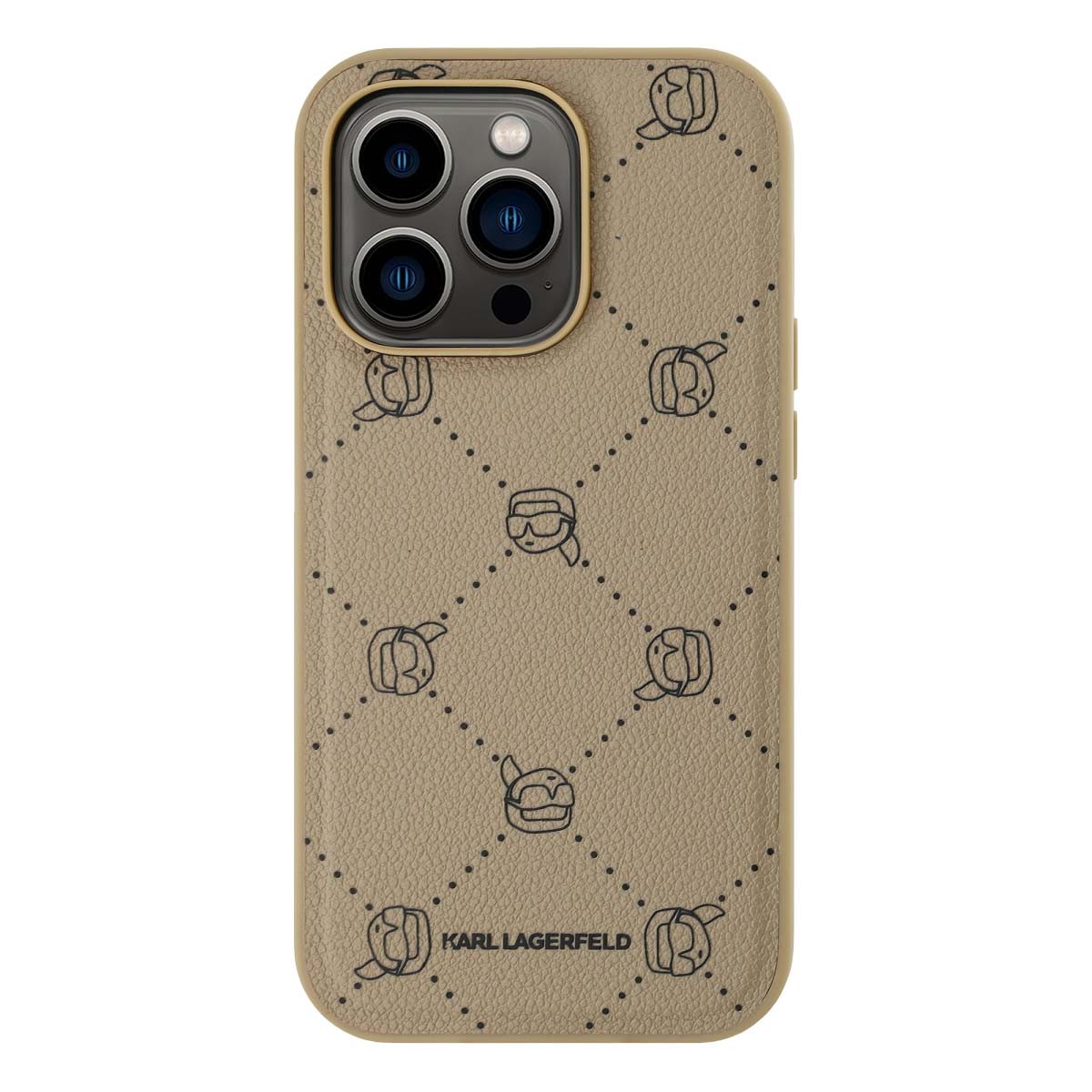 Coque iPhone 14 Pro Max Karl Heads en silicone noir antichoc