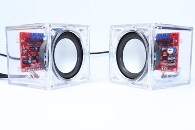 Upgraded USB Mini Amplifier Electronic Transparent Stereo Speaker Box Sound A...