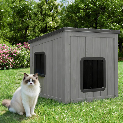 Insulated Weatherproof Outdoor Cat House - Perfect for Feral & Indoor Cats