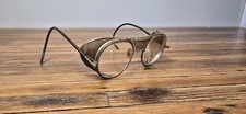 Bausch  Lomb Vintage Wire Rim Safety Glasses Goggles Mesh Sides '50s Motorcycle