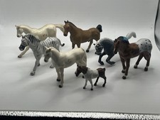 Mixed Lot Of 7 Plastic Horses Funrise Etc Vintage