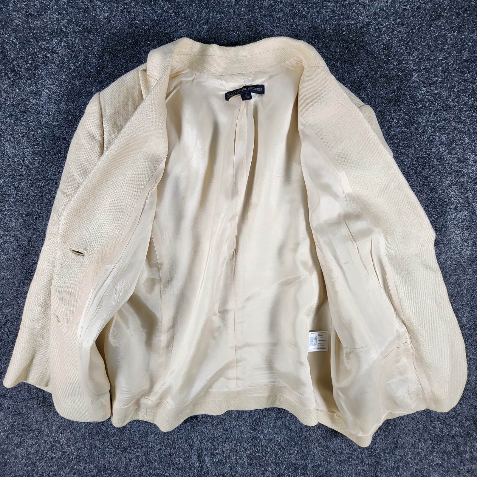 Brooks Brothers 346 Jacket Blazer Women's 10 Beige Linen Rayon Peak Lapel thumbnail 6