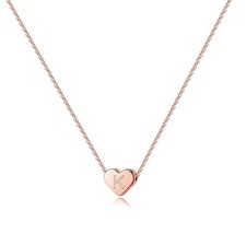 Initial Necklaces for Women Girls - Heart 14K Rose Gold Plated Necklace Jewel...
