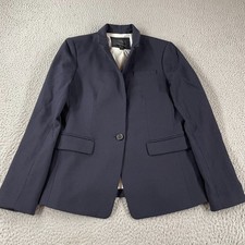 J Crew Regent Blazer Size 6 Navy Wool Blend One Button Career Preppy Suit Jacket