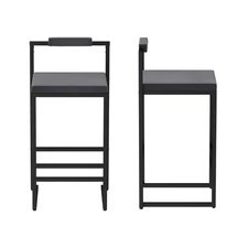 Velvet Bar Stools Set of 2 Modern Counter Height Kitchen Stools