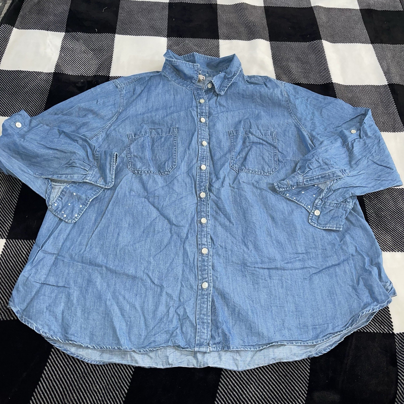 Talbots Chambray Button Down Shirt - image 1