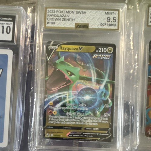 AGS 9.5 2023 Pokemon Rayquaza V 100/159 Crown Zenith Holo Ultra Rare
