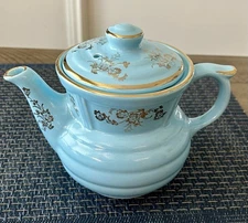 Hall Enterprise Aluminum  Drip-O-Lator Blue & Gold Coffee Pot VTG Great!