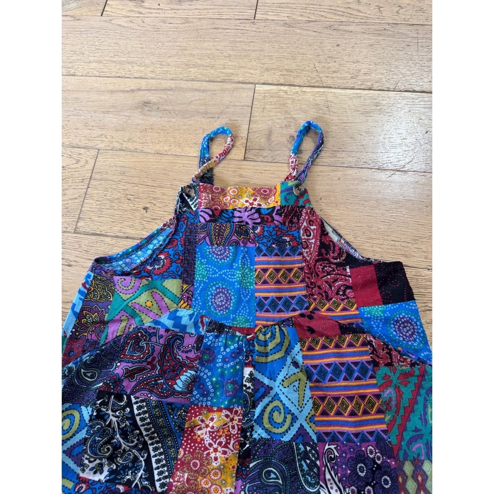 Boho Patchwork Romper Spaghetti Straps Bohemian H… - image 8