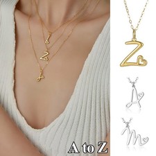 Personalised 925 Sterling Silver Heart Initial, Letter Pendant, Gift for her