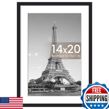 Upsimples 14X20 Picture Frame Display Pictures 11X17 Mat Or 14 X 20 Without