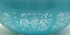 VTG Pyrex Amish Butterprint 444 Cinderella 4Qt Nesting Bowl Turquoise Grannycore