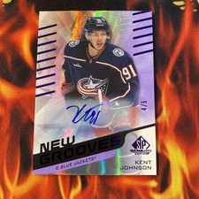 2022-23 SP GAME USED KENT JOHNSON /5 AUTO ROOKIE NEW GROOVES RAINBOW
