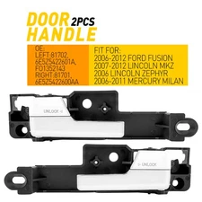 2Pcs Interior Door Handle Set For 2007-2012 Lincoln MKZ Front RH&LH Side Black
