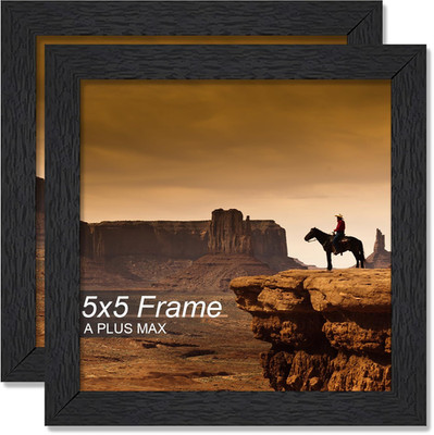 A PLUS MAX 5x5 Picture Frame Set of 2, Black Engineered Wood 5x5,