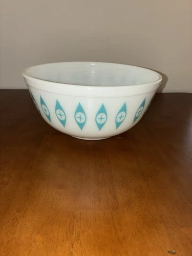 Vintage MCM Atomic Eyes Pyrex Mixing Bowl 1950s 403