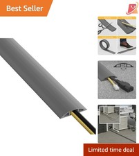 6ft Floor Cord Cover Cable Channel Protect Cords Prevent Trips Gray Heavy Duty