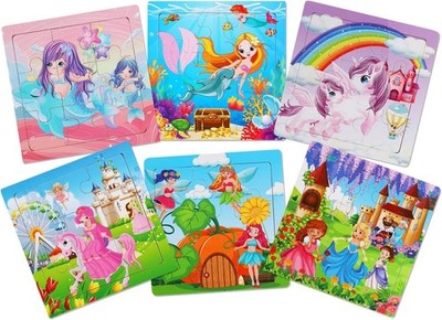 Wooden Puzzles for Toddlers 3-5 Years Old(Set of 6), 9 Pieces Preschool Educatio