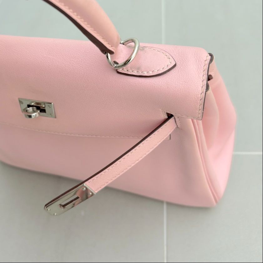 Hermes 25 Kelly Rose Sakura Swift Leather PHW (2015) image 4