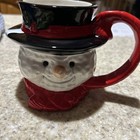 Santa Christmas Mug 3D Snowman Black Hat Red Scarf Collectible Original Package — photo 2