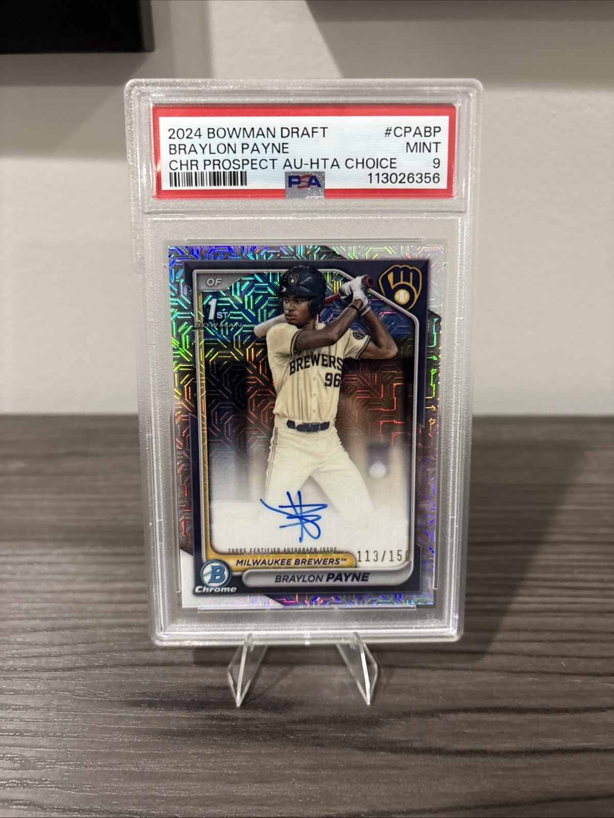 2024 1st Bowman Chrome Braylon Payne HTA AUTO /150 PSA 9 #CPA-BP