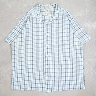 L.L.bean Vintage Kariertes Seersucker Kurzarm Hemd XX-Large Herren 90er