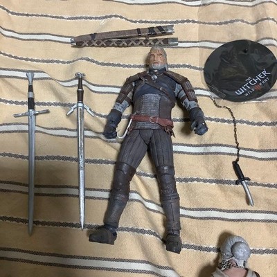 The Witcher 3 Geralt Action Figure Collectible with 2 Swords & Stand