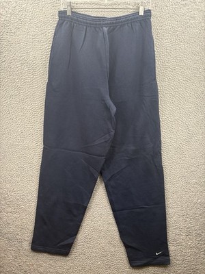 Vintage Nike Sweatpants Mens Large Navy Fleece Relaxed Fit Swoosh Logo Baggy Y2K