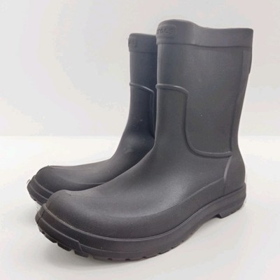 Crocs men s Allcast black rain boots pull on boots - US size 13