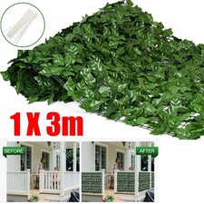 3M Roll Artificial Hedge Garden Fake Ivy Privacy Leaf Fence Wall Screening Panel