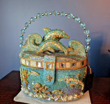 NEW   MARY FRANCES Crystal Dolphin Hard-Sided Marine Sea Life Novelty Handbag