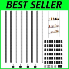 Heavy Duty Chrome Wire Shelving Posts with Clips - Set of 4