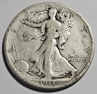 1918-S Walking Liberty Half Dollar 50c Coin ~ 90% Silver (A128)