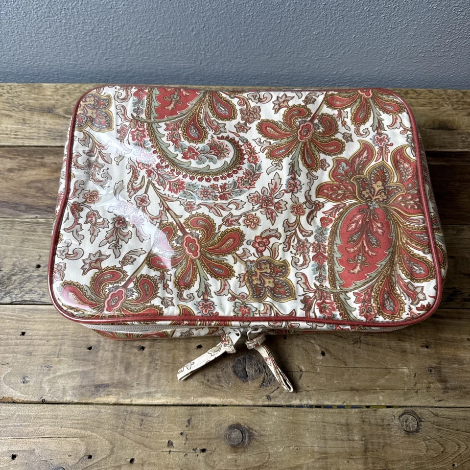 Pottery Barn Charlie Paisley Large Cosmetic Toiletries Tote Bag EUC - Image 3 of 4