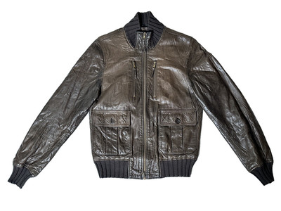 Homme Daniel Alessandrini 100% Leather Biker Jacket | Brown | Size 46 / Small