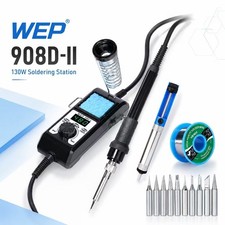 130W Digital Soldering Station Kit 110V LED Adjustable Temp ESD Iron Tips