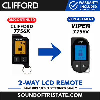 Viper 7756V 2 Way LCD Replacement Remote Control Transmitter for