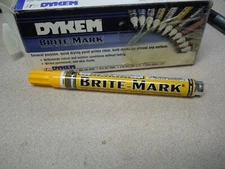 Dykem 84004 Permanent Paint Marker, Medium Tip, Yellow Color Family, Paint