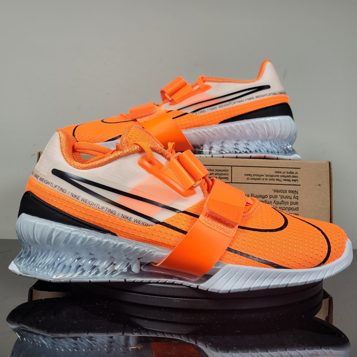 Nike Romaleos Weightlifting Gym Shoes Total Orange CD3463-801 Men's Sz