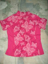 Lands End Girls Rashguard size 6 Pink/Butterflies