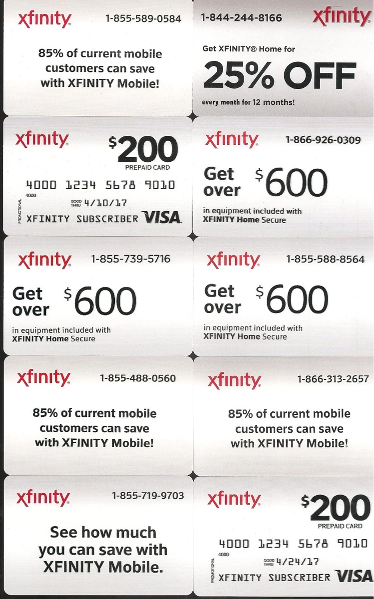 30 Xfinity Special Offer Promotion Ad Cards