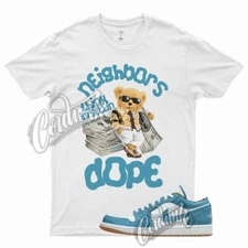 White SELLIN T Shirt for Air J1 1 Low Teal Aqua Blue All Star Chlorine 